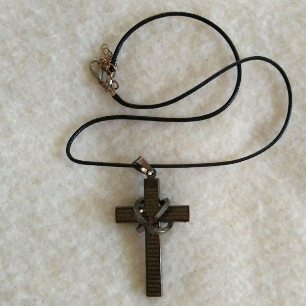 3 For $12 Sale! Prayer Cross Necklace with Heavenly Father Prayer in Spanish